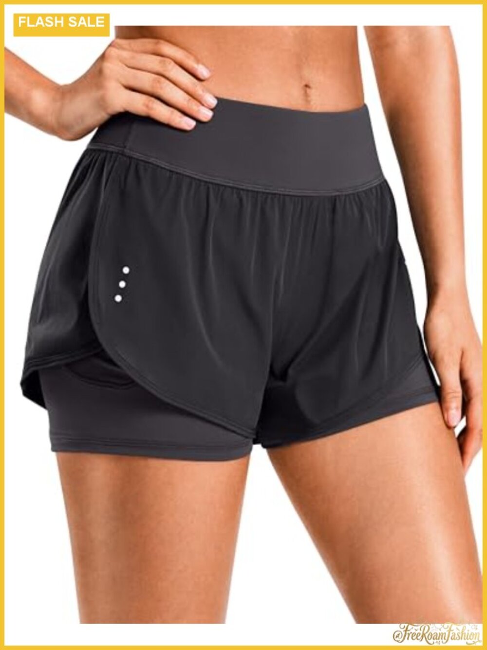 Women's Running Shorts 3 inch with 3 Pockets High Waist Athletic Workout